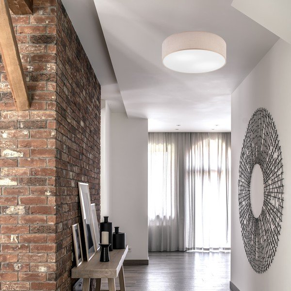 Béžové stropné svietidlo s textilným tienidlom ø 45 cm Vivian – LAMKUR-image-2