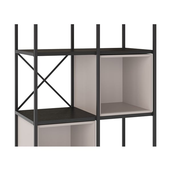 Čierno-krémová knižnica 71x179 cm Anya – Marckeric-image-4