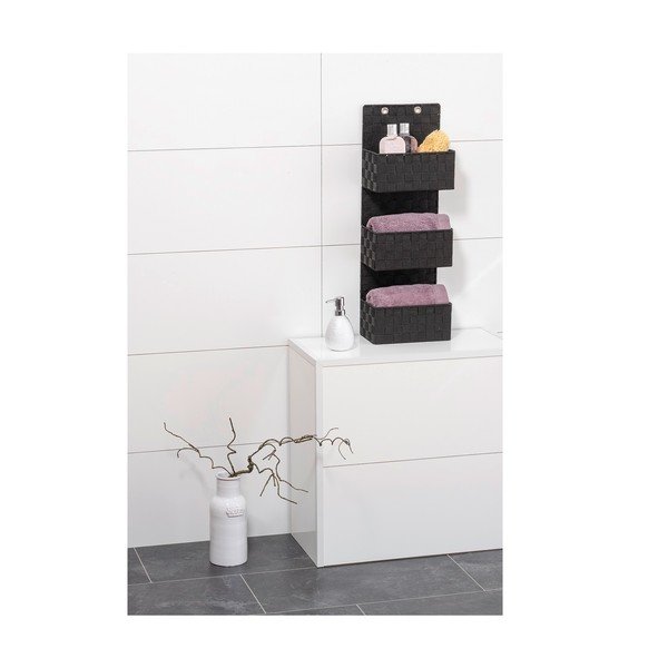 Čierny trojitý kúpeľňový organizér Wenko Adria-image-3