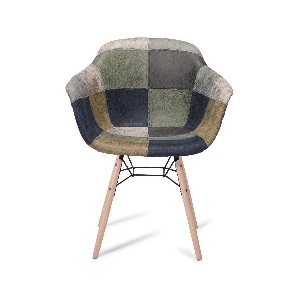 Sivá jedálenská stolička s nohami z bukového dreva Furnhouse Flame Patch-image-1