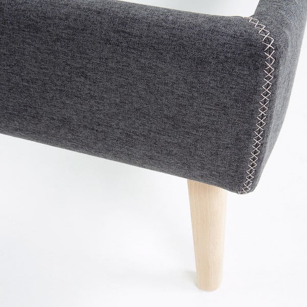 Tmavosivá polstrovaná posteľ Kave Home Lydia, 90 x 190 cm-image-1