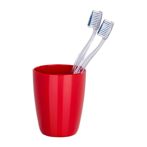 Červený pohárik na zubné kefky Wenko Cocktail Red