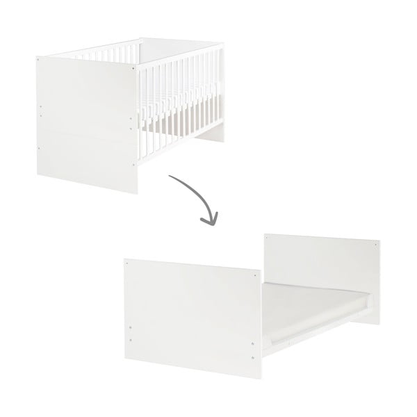 Biela postieľka s nastaviteľnou výškou 70x140 cm Anton – Roba-image-2