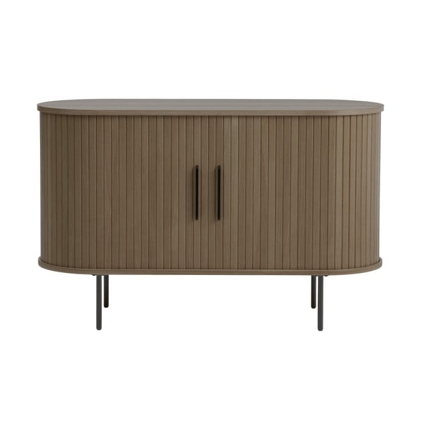 Hnedá komoda v dekore duba s posuvnými dverami 120x76x45 cm Nola – Unique Furniture