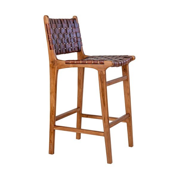 Hnedá barová stolička z teakového dreva 101 cm Perugia – House Nordic-image-2