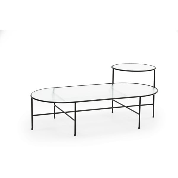 Čierny konferenčný stolík so sklenenou doskou Teulat Nix-image-2