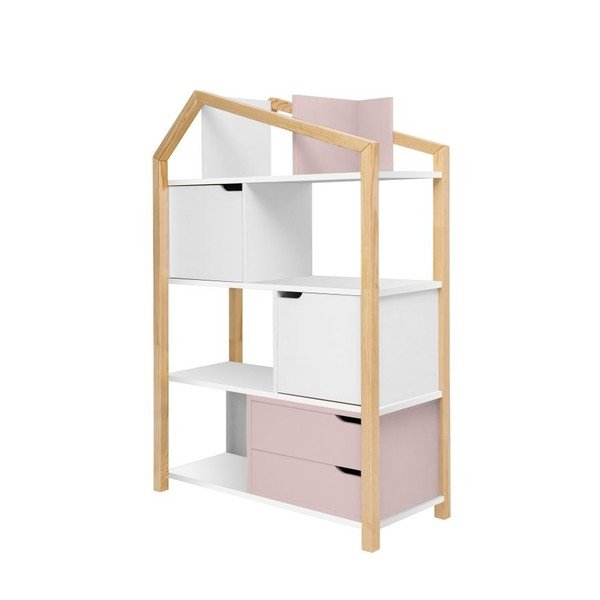 Detský regál s ružovými poličkami Bellamy Phoebe Flamingo, 89 x 130 cm-image-2
