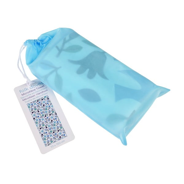 Modro-biela osuška z mikrovlákna Rex London Folk Doves, 70 x 150 cm-image-2