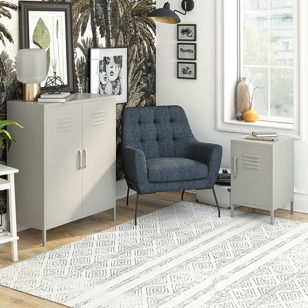 Svetlosivá kovová skrinka 79x100 cm Bradford – Støraa-image-1