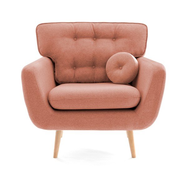 Lososovoružové kreslo s vankúšom Vivonita Malva-image-2
