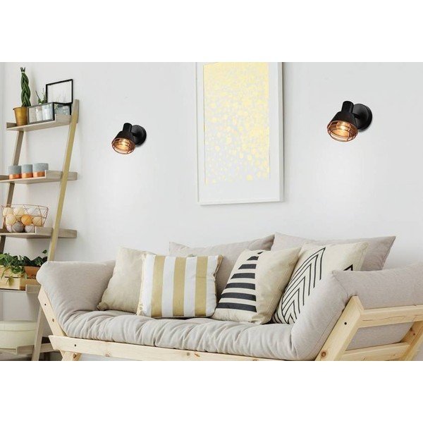 Čierne kovové nástenné svietidlo Neria - Candellux Lighting-image-1