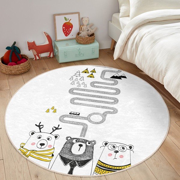 Biely detský koberec ø 100 cm Comfort – Mila Home-image-4