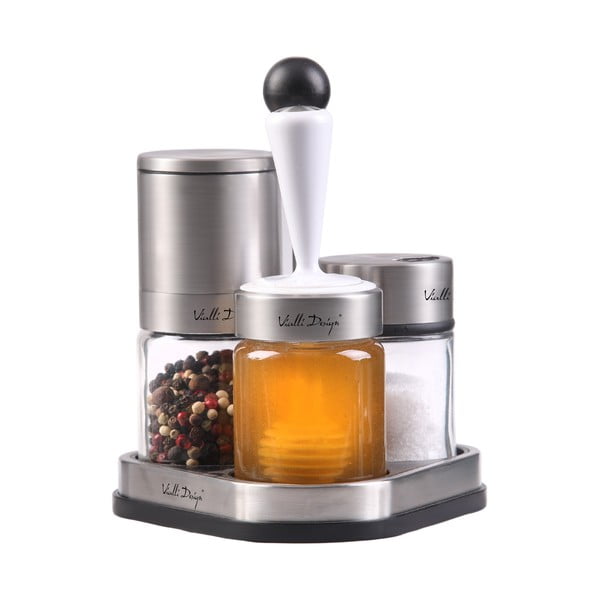 Soľnička a korenička so stojanom Soho – Vialli Design-image-4