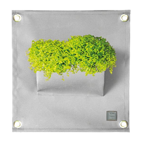 Sivý závesný kvetináč The Green Pockets Amma, 45 x 50 cm