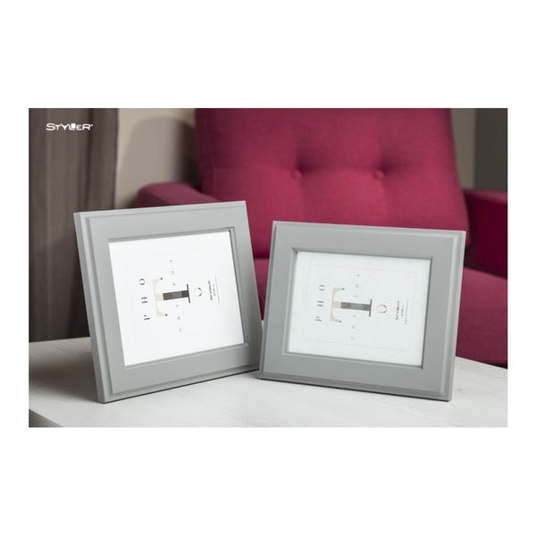 Svetlosivý rámček na fotografiu Styler Malmo, 40 × 50 cm