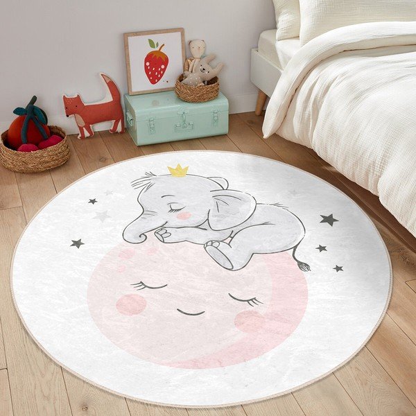 Biely detský koberec ø 120 cm Comfort – Mila Home-image-3