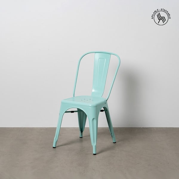 Tyrkysové kovové jedálenské stoličky v súprave 2 ks – Ixia-image-1