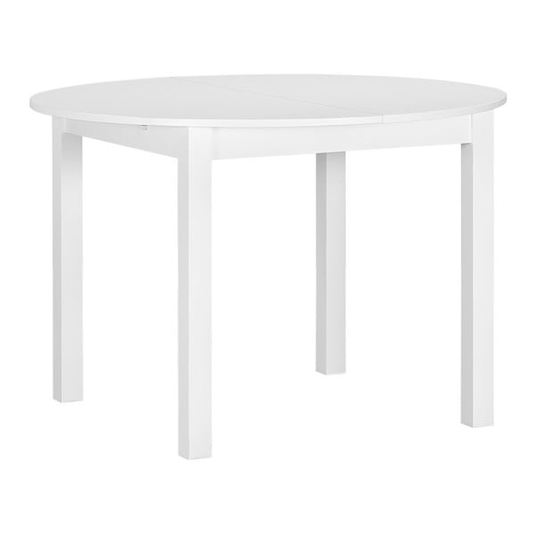 Biely okrúhly drevený rozkladací jedálenský stôl Artemob Haily