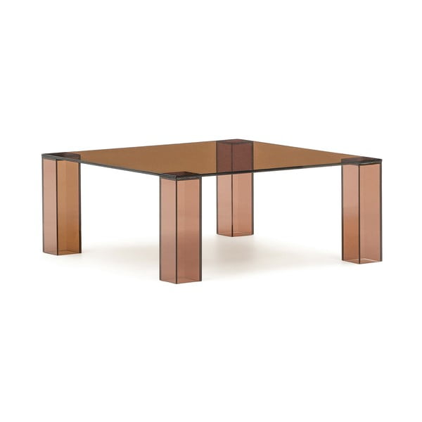 Hnedý sklenený konferenčný stolík 85x85 cm Adularia – Kave Home
