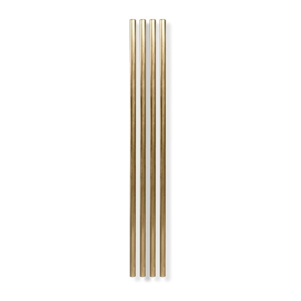 Sada 4 kovových slamiek v zlatej farbe W&P Design, dĺžka 25,4 cm