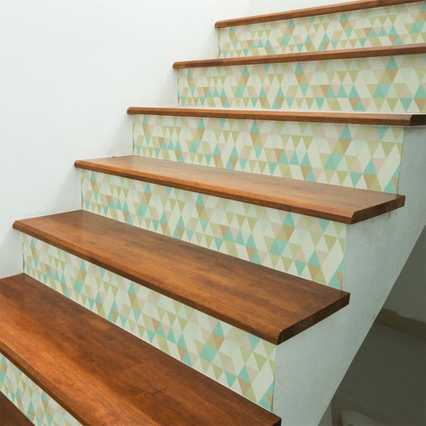 Sada 2 samolepiek na schody Ambiance Stairs Stickers Frederikke, 15 × 105 cm