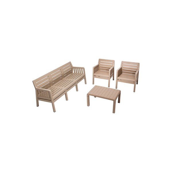 Béžová záhradná lounge súprava pre 5 Lara – Floriane Garden