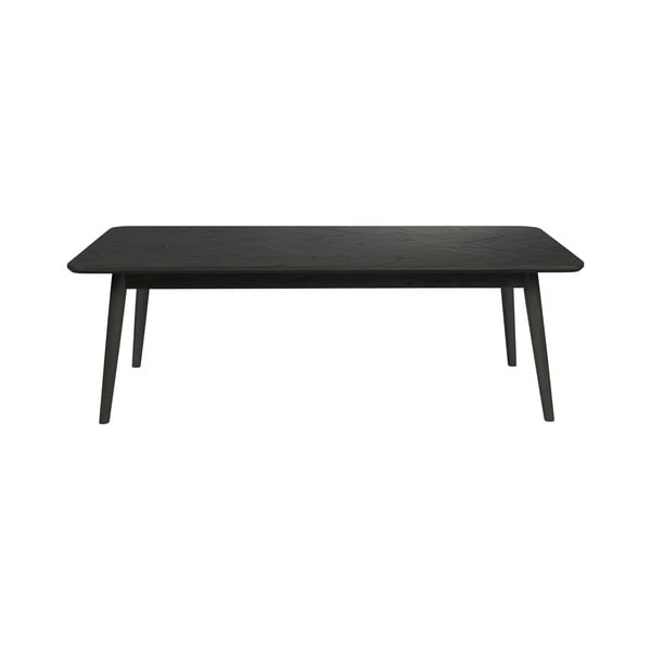 Čierny konferenčný stolík s doskou v dubovom dekore 60x120 cm Fabio – White Label