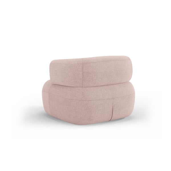 Svetloružové kreslo z textílie buklé Jenny – Micadoni Home-image-3