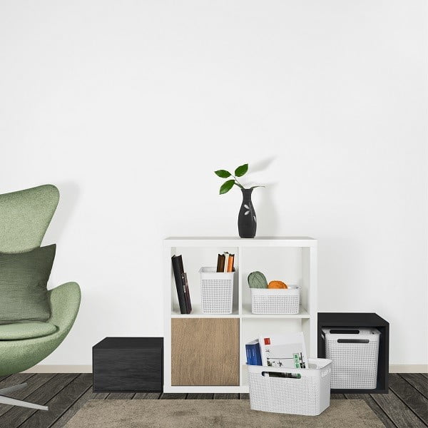 Béžový úložný košík z recyklovaného plastu Brisen - Rotho-image-1