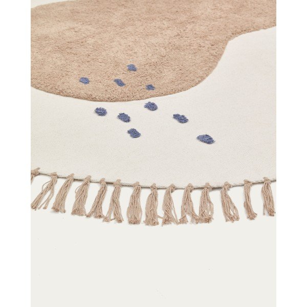 Slonovinový bavlnený detský koberec ø120 cm Tamya – Kave Home-image-3