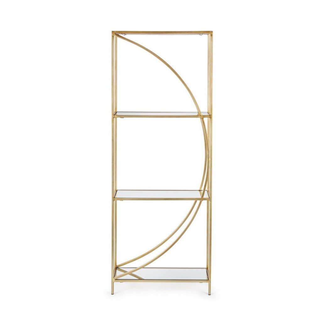 E-shop Oceľová knižnica v zlatej farbe 56x151,5x25 cm Elenor – Bizzotto