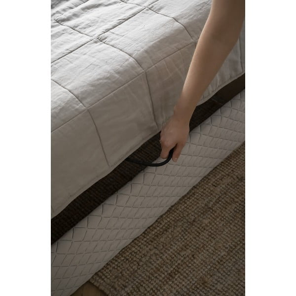 Béžová čalúnená jednolôžková posteľ s úložným priestorom s roštom 90x200 cm Sleepy Luna – Miuform-image-1