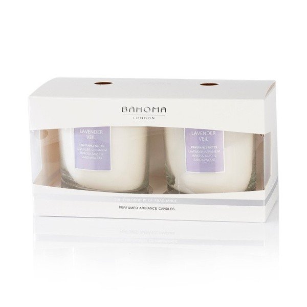 Sada 2 sviečok s vôňou levandule Bahoma London, 55 hodín horenia