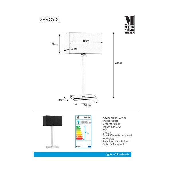 Čierna stolová lampa Markslöjd Savoy XL Table-image-1