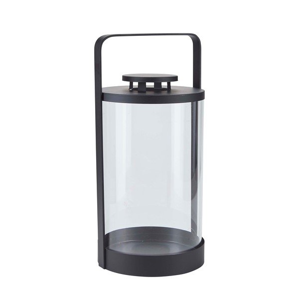 Čierny sklenený lampáš Bahne & CO, výška 33 cm