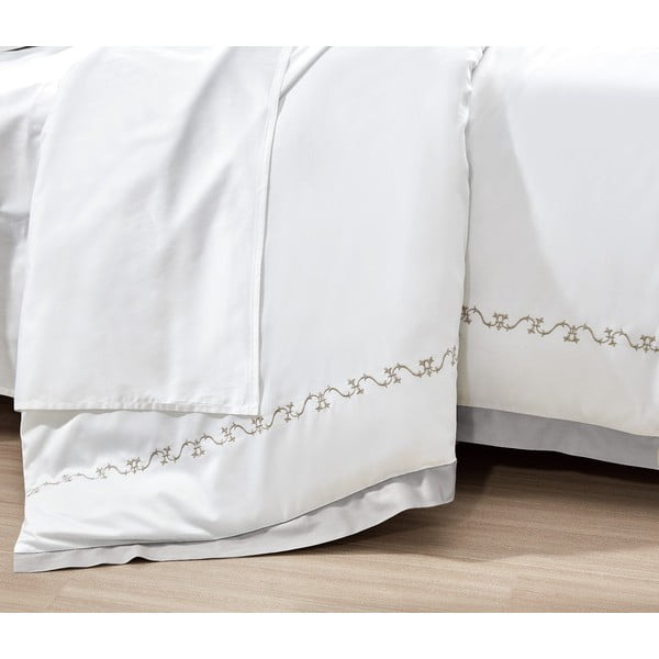 Biele obliečky na dvojlôžko/predĺžené z bavlneného saténu s plachtou/6-dielne 240x220 cm Diana – Mila Home Luxury-image-2
