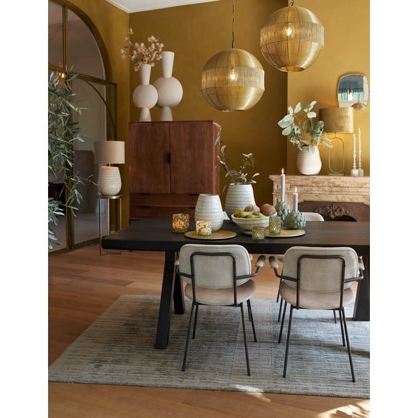 Béžová zamatová jedálenská stolička Emma - Light & Living-image-1