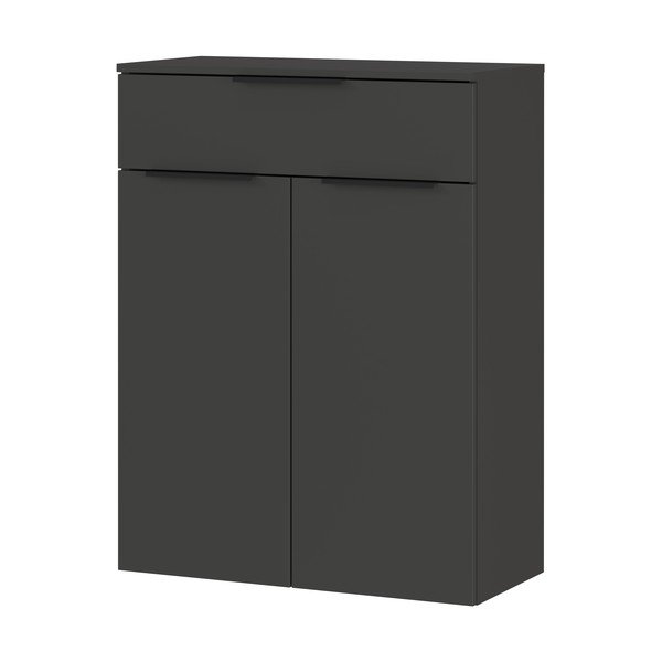 Antracitová vysoká závesná kúpeľňová skrinka 71x95 cm Crandon – Germania-image-2