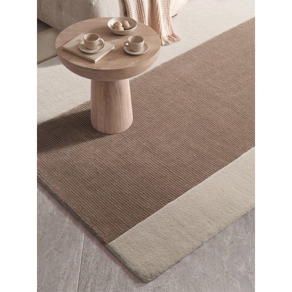 Hnedý/krémovobiely koberec s prímesou vlny 120x170 cm Karola – Villeroy&Boch-image-2