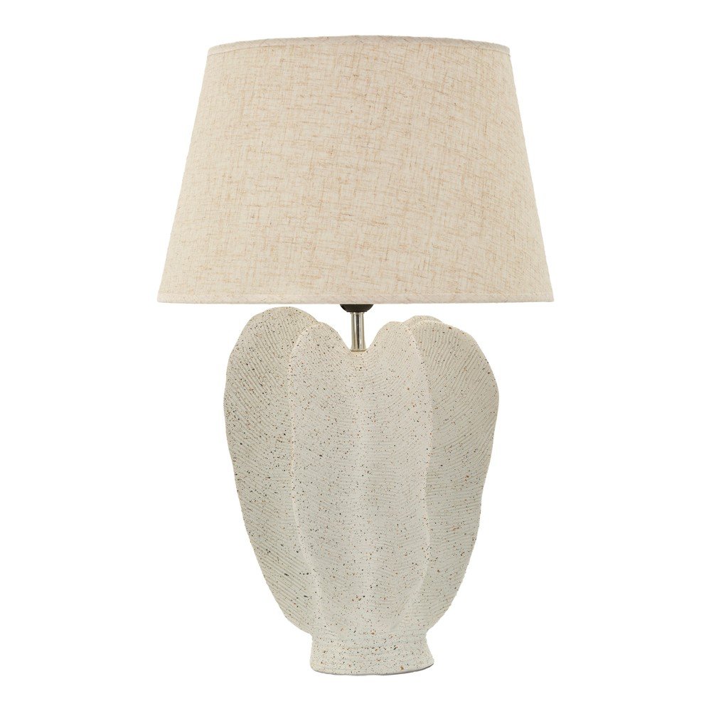 Krémovobiela stolová lampa s textilným tienidlom (výška 63 cm) Ester – Mauro Ferretti
