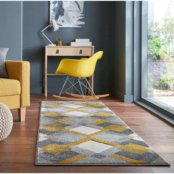 Žlto-sivý behúň 80x230 cm Nimbus – Flair Rugs-image-1