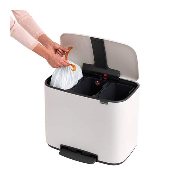 Biely nášľapný oceľový odpadkový kôš na triedený odpad 33 l Bo – Brabantia-image-4