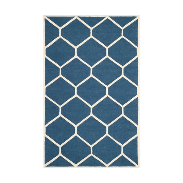 Modrý vlnený koberec Safavieh Lulu, 152x243 cm