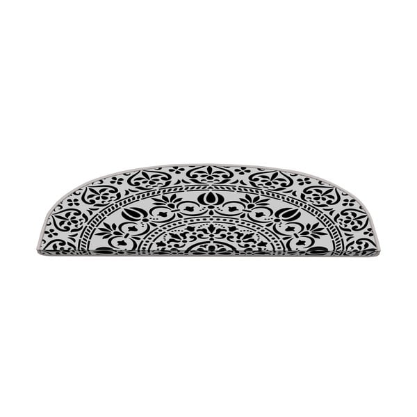 Čierno-biele nášľapy na schody v súprave 16 ks 20x65 cm Anatolian Lace – Vitaus