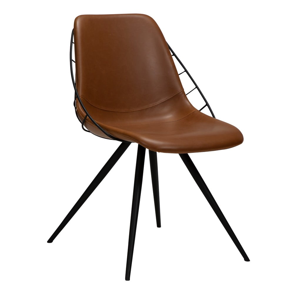 Hnedá jedálenská stolička z imitácie kože DAN-FORM Denmark Sway