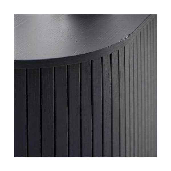 Čierny TV stolík v dekore duba 56x180 cm Nola – Unique Furniture-image-3