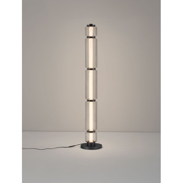 Matne čierna sklenená LED stojacia lampa (výška  123 cm) Liesa – Nova Luce-image-2