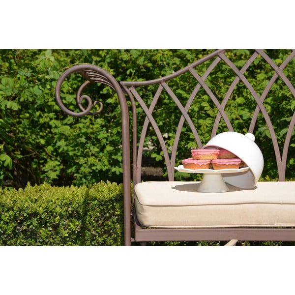 Hnedá kovová záhradná lavica – Esschert Design-image-3