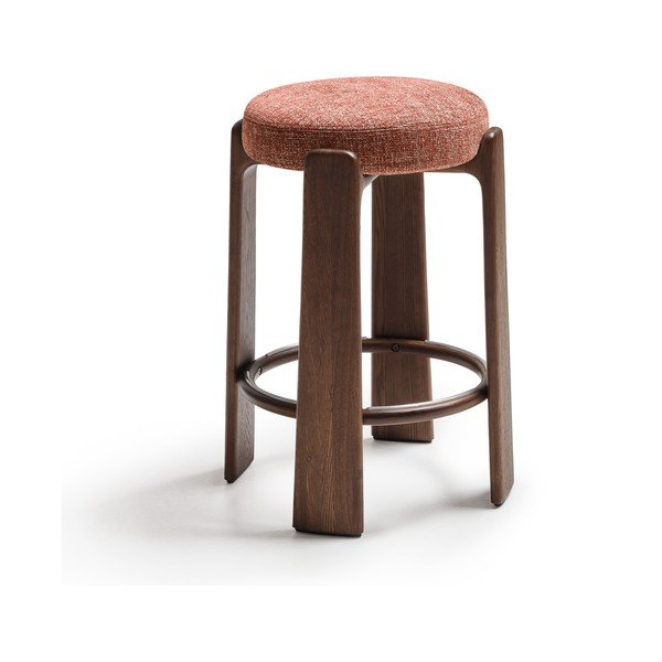 Barová stolička z jaseňového dreva v terakotovej farbe/v tmavo prírodnej farbe (výška sedadla 75 cm) Granite – Kave Home