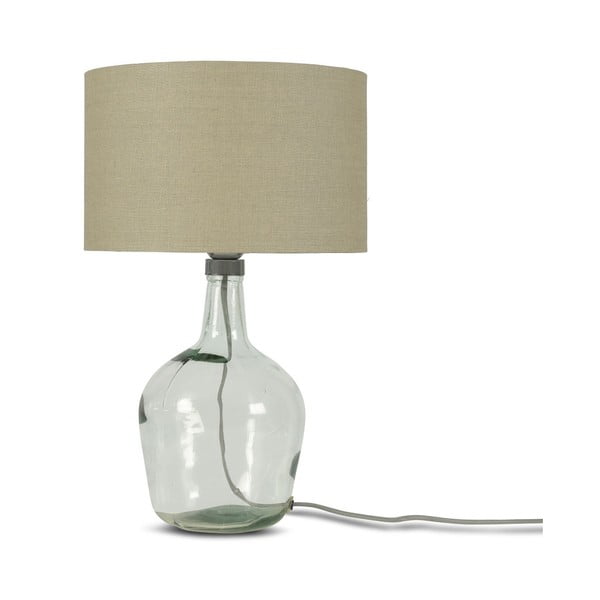 Stolová lampa s béžovým tienidlom a konštrukciou z recyklovaného skla Good&Mojo Murano, ⌀ 30 cm